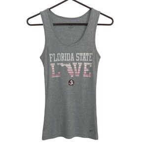 Soffe Florida State Seminoles FSU Gray Ribbed Love Tank Top Medium